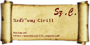 Szávay Cirill névjegykártya